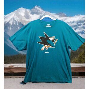 Reebok NHL San Jose Sharks Men’s XL Blue T-Shirt Long Sleeve Cotton